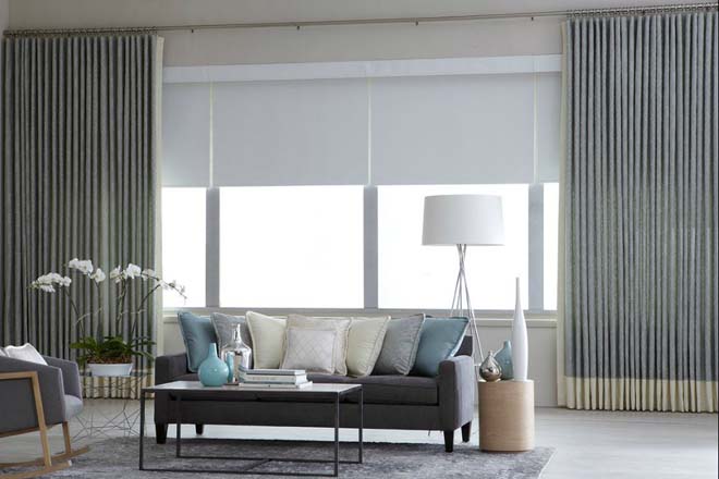 Draperies and Roller Shades